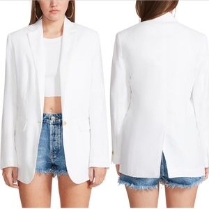 BB Dakota - On the Edge Linen Blend Blazer White -S